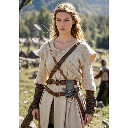 Women Medieval Faux Leather Skirt Hike Renaissance Belt Waistband Skirt Hikes Dress Waistband Costume Accessories