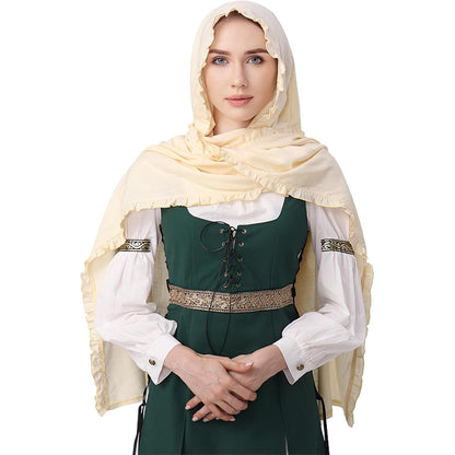 Women Medieval Headscarf Renaissance Linen Head Covering Latin Mass Church Cruseler Veil Costume Accessories