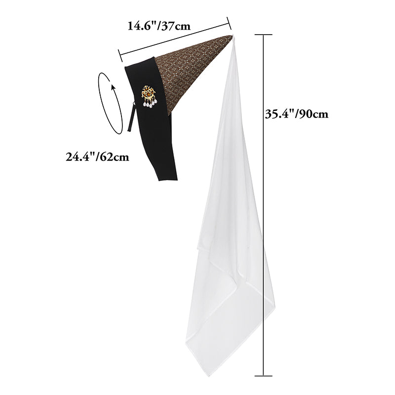 Women Medieval Hennin Hat With Veil Middle Ages Headwear Renaissance Headpiece LARP Halloween Hat Cosplay Costume Accessories