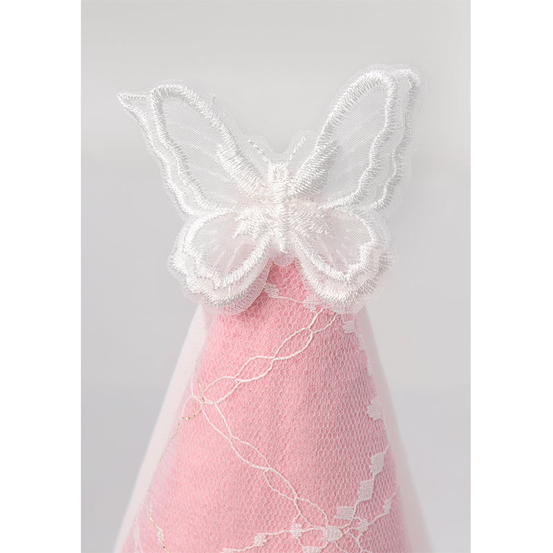 Women Medieval Lace Hennin Hat With Veil Renaissance Princess Hat Cone-Shaped Headdress Cosplay Costume Accessories