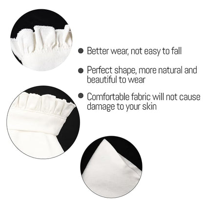 Women Medieval Linen Headband 14th Century Ruffled Fillet Barbette Hair Bandanas Wrap Costume Accessories For Party Halloween