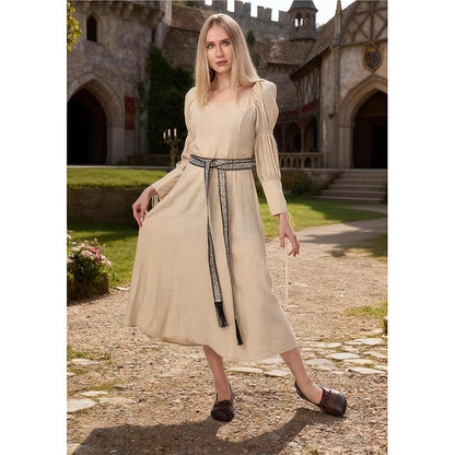Women Medieval Renaissance Regency Dress Square Neck Puff Sleeve Maxi Underdress Peasant Victorian Dress LARP Ren Faire Costume Long Dress For Party Daily Wear