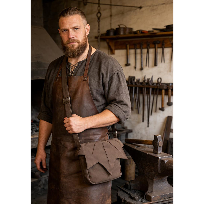 Women Men Medieval Renaissance Leaf Bag Ren Faire Purse Elf Pouch Bag Canvas Adjustable Zipper Fairy Purse Cosplay Costume Accessories