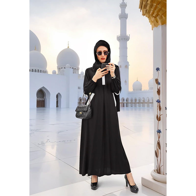 Women Muslim Abayas Dress with Hijabs Long Sleeve Modest Dubai Outfits Arabian Robe Prayer Clothes