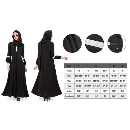 Women Muslim Abayas Dress with Hijabs Long Sleeve Modest Dubai Outfits Arabian Robe Prayer Clothes