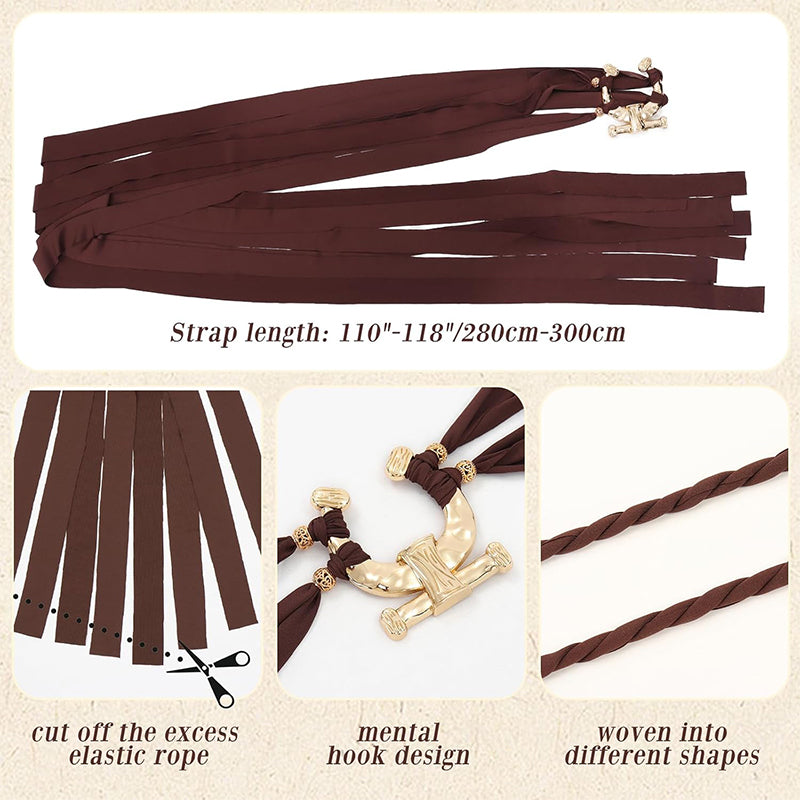 Women Renaissance Dress Cross Belt Medieval Witch Pagan Rope Waist Chain Dress Belt Costume Accessories