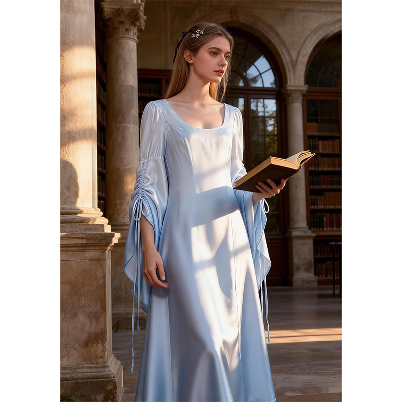 Women Renaissance Dress Fairy Costume Long Dress Victorian Medieval Underdress Ren Faire Skirt Long Dress For Party Festival Daily Wear