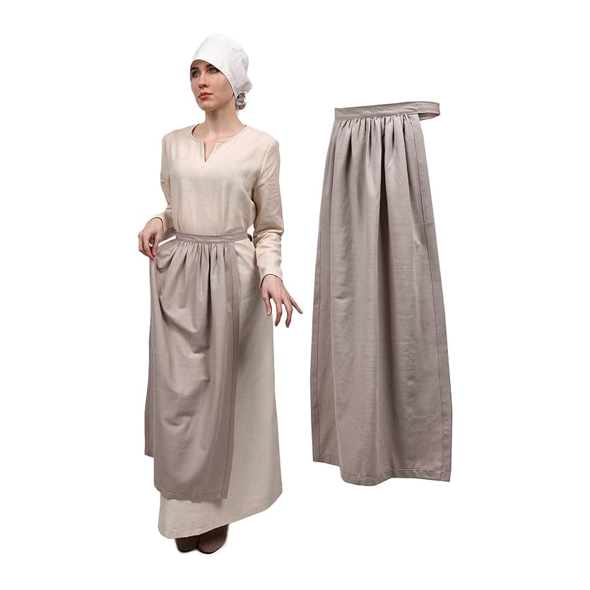 Women Renaissance Half Apron Medieval Vintage Linen Waist Apron Cosplay Costume Accessories