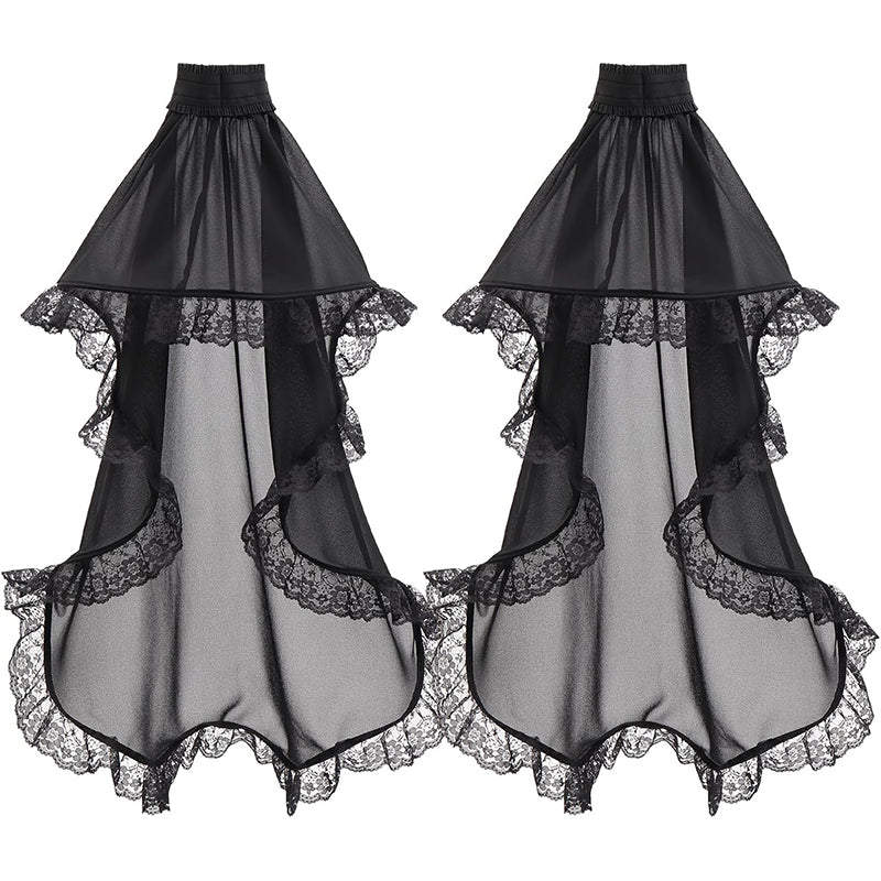 Women Victorian Detachable Sleeve Gothic Tulle Sleeves Mesh Cuffs Chiffon Lace Arm Sleeves