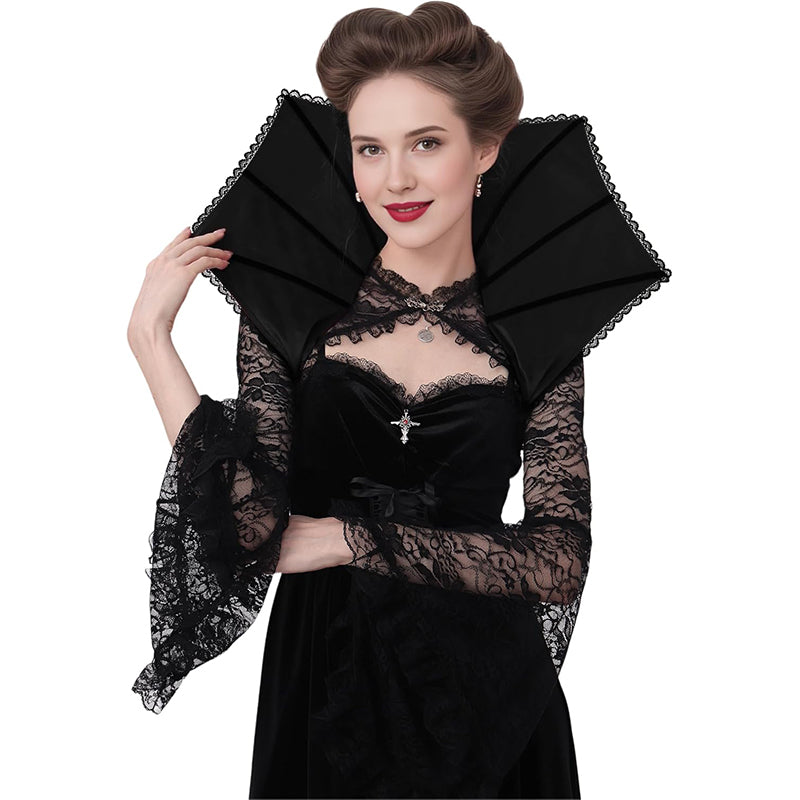 Women Vampire Stand Up Collar Victorian Gothic Queen Neck Collar Cosplay Costume Accessories For Party Halloween