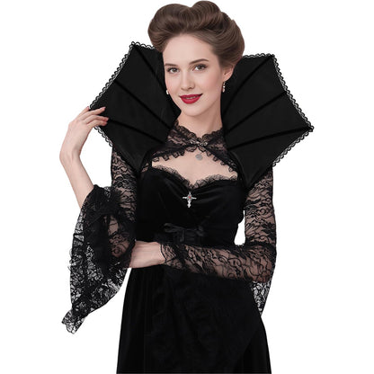 Women Vampire Stand Up Collar Victorian Gothic Queen Neck Collar Cosplay Costume Accessories For Party Halloween