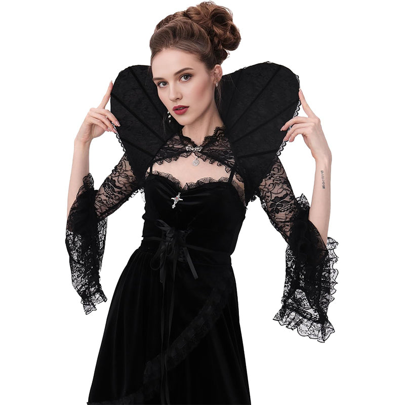 Women Vampire Stand Up Collar Victorian Gothic Queen Neck Collar Cosplay Costume Accessories For Party Halloween