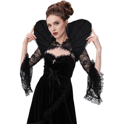 Women Vampire Stand Up Collar Victorian Gothic Queen Neck Collar Cosplay Costume Accessories For Party Halloween
