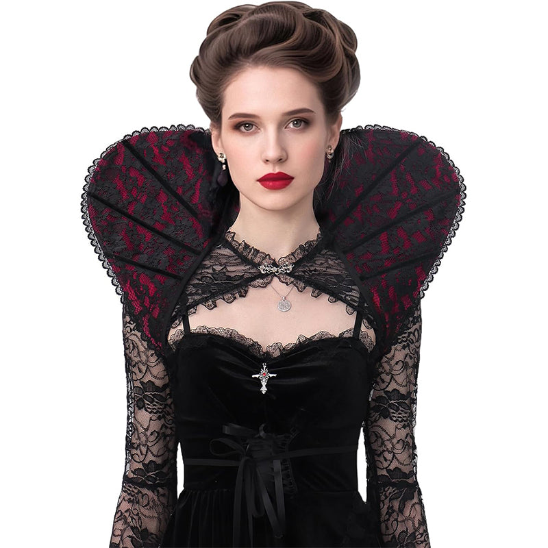 Women Vampire Stand Up Collar Victorian Gothic Queen Neck Collar Cosplay Costume Accessories For Party Halloween