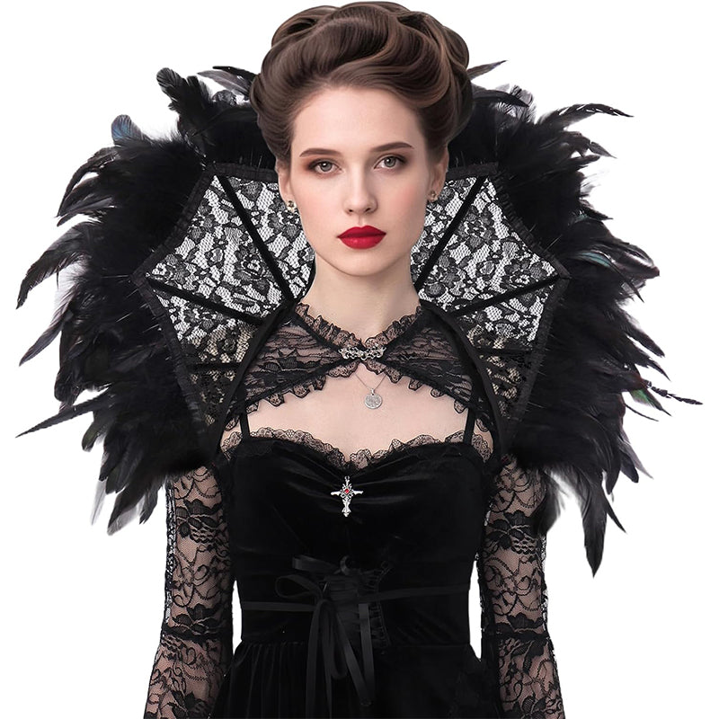 Women Vampire Stand Up Collar Victorian Gothic Queen Neck Collar Cosplay Costume Accessories For Party Halloween