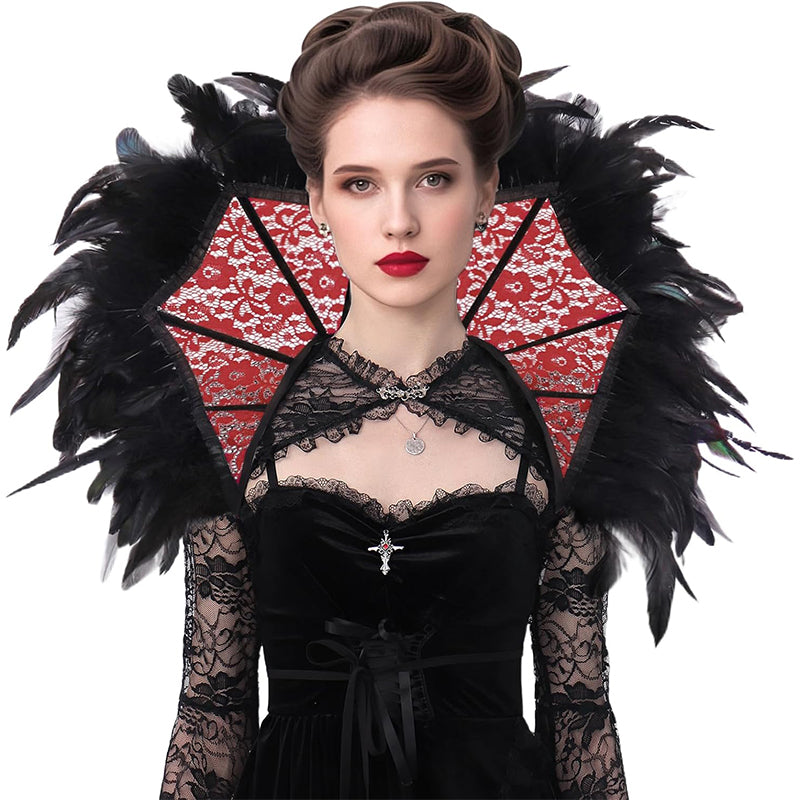 Women Vampire Stand Up Collar Victorian Gothic Queen Neck Collar Cosplay Costume Accessories For Party Halloween