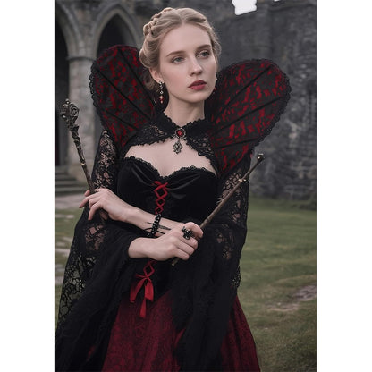 Women Vampire Stand Up Collar Victorian Gothic Queen Neck Collar Cosplay Costume Accessories For Party Halloween