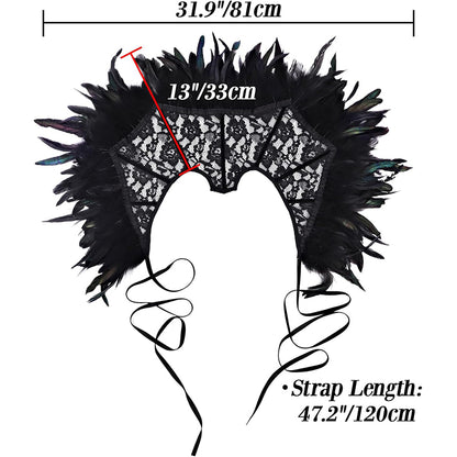 Women Vampire Stand Up Collar Victorian Gothic Queen Neck Collar Cosplay Costume Accessories For Party Halloween