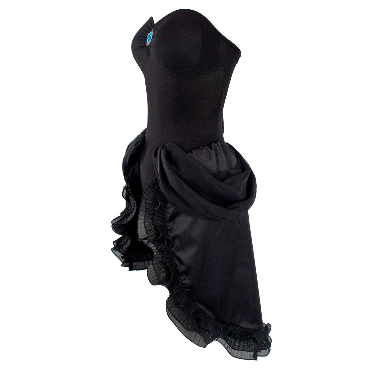 DAZCOS Femmes US Taille Bowsette Cosplay Costume Noir Robe Gothique