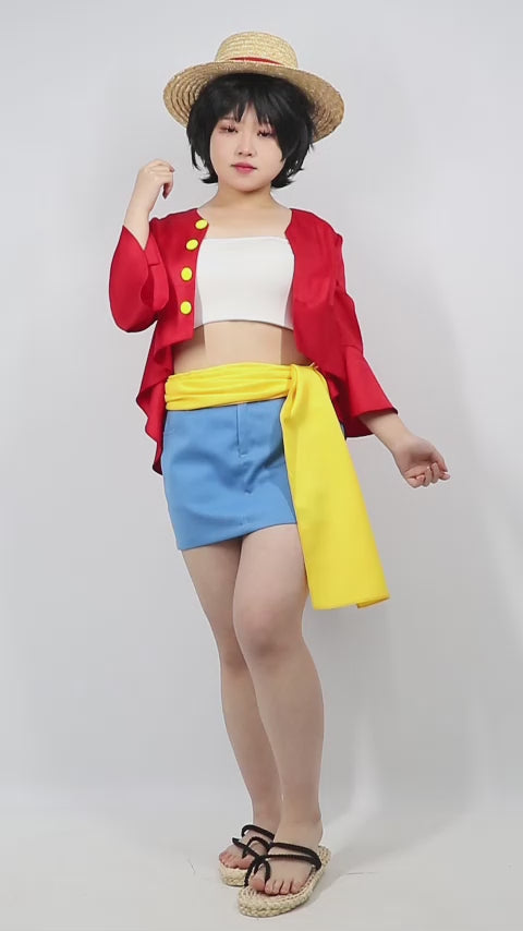 Luffy Women Cosplay Costume Monkey D. Luffy Sexy Mini Skirts Party Costume Straw Hat Anime Costume for Women