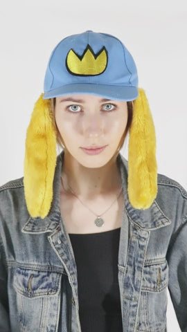 Cute Blue Hat with Dog Ears for Men Women Cosplay Costume