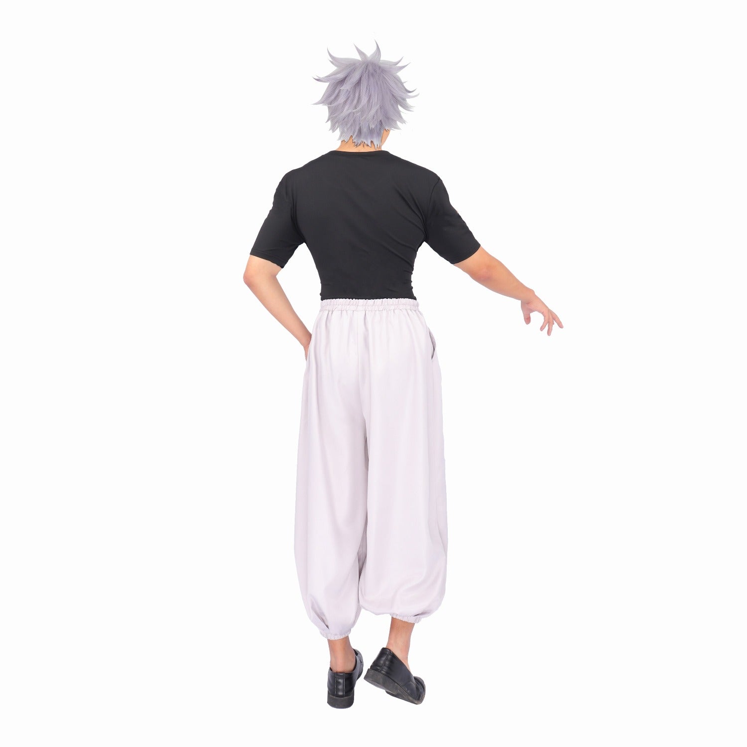 DAZCOS Gojo Satoru/Fushiguro Toji Black Shirt and Grey Baggy Pants with Black Belt