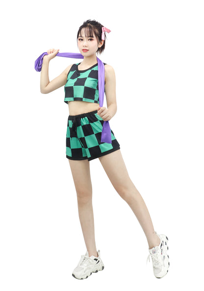 DAZCOS Pyjama de sport pour femme Anime Cosplay pour Tanjirou Zenitsu Shinobu Mitsuri