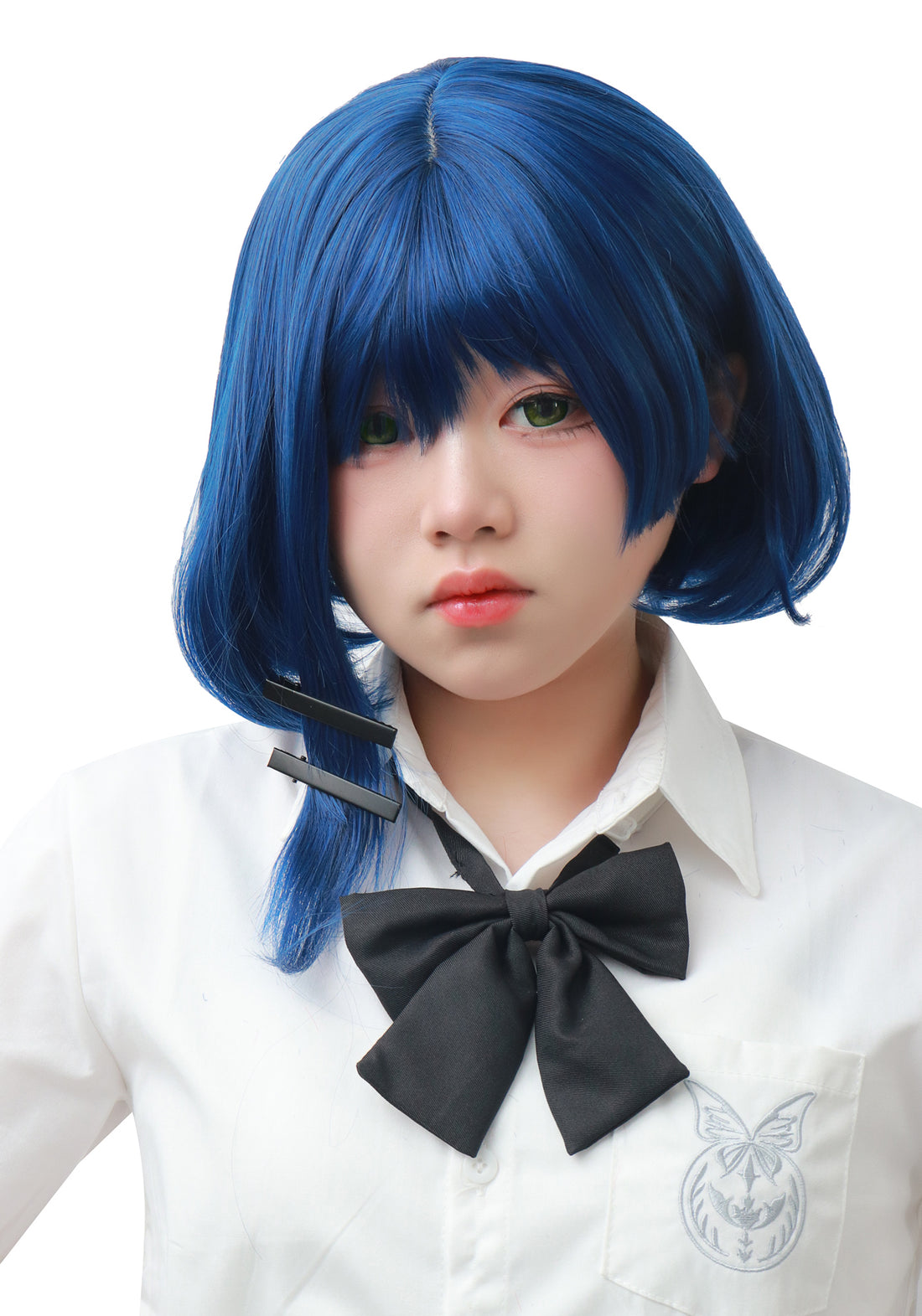 DAZCOS Yamada Ryou Short Blue Cosplay Wig Blue