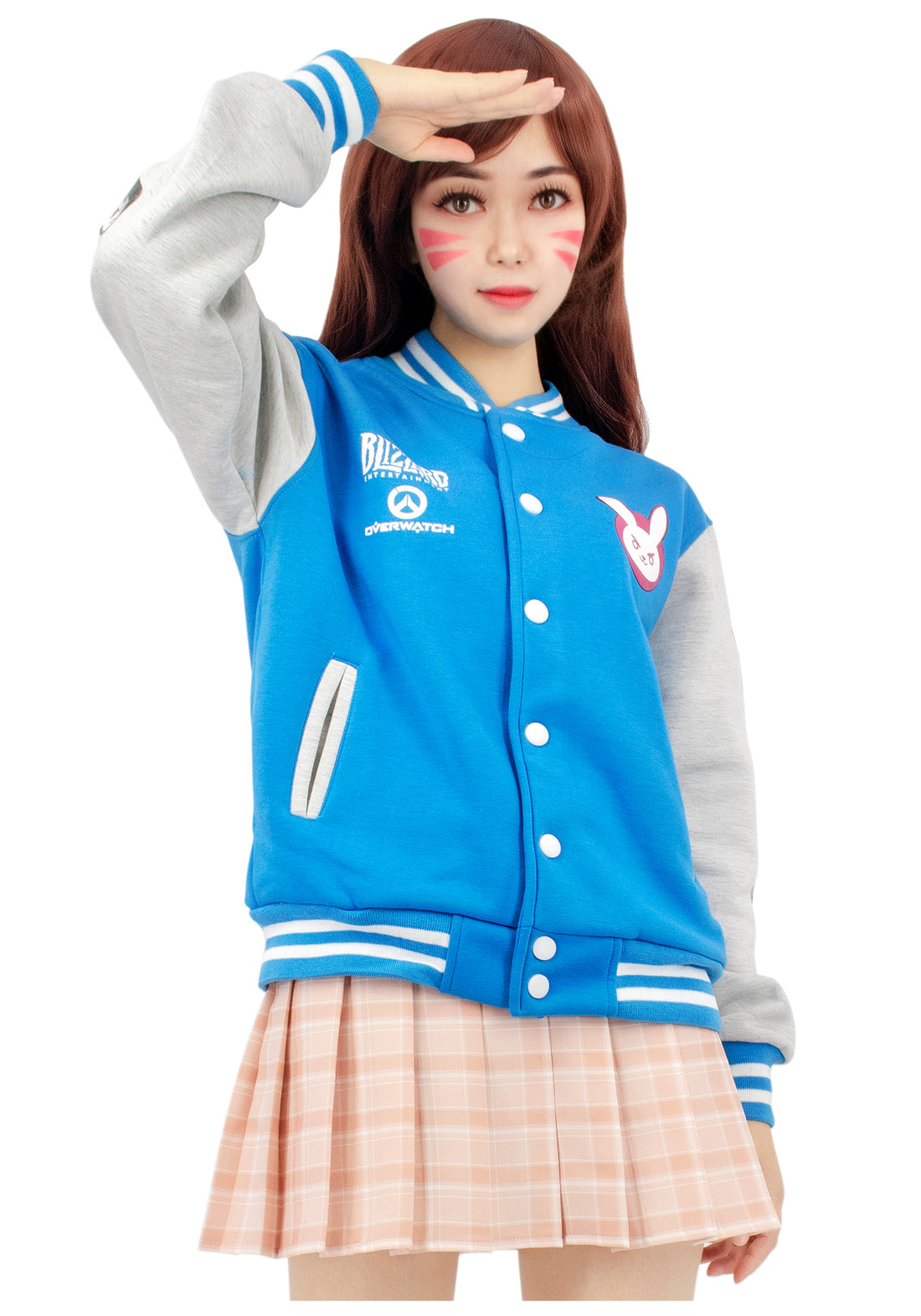 DAZCOS Vestes de Baseball Letterman Bleu Taille US avec Poches (Medium)