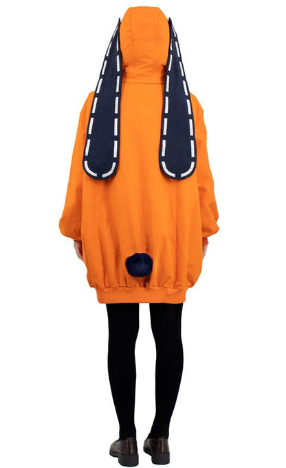 Orange Long Thigh Hoodie Back view