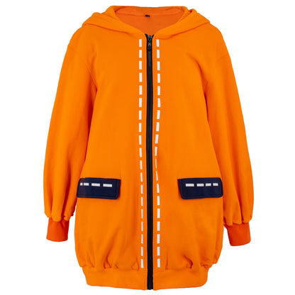 Orange Long Thigh Hoodie