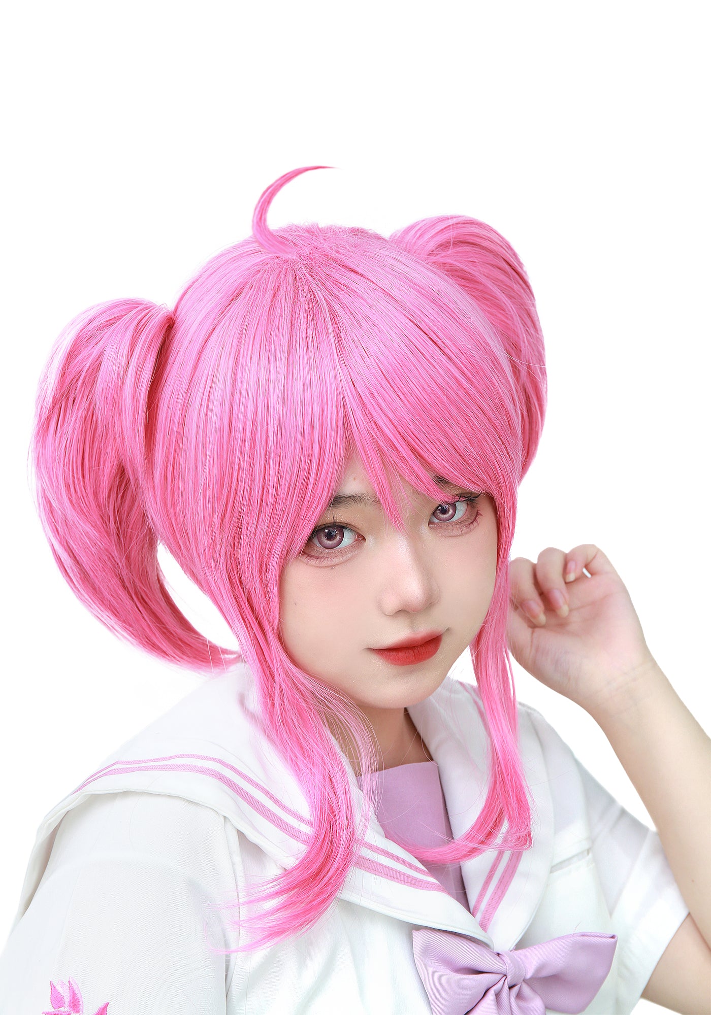Luminosity Lady Star Guardian Lux Cosplay Wig with Ponytails Pink Pink