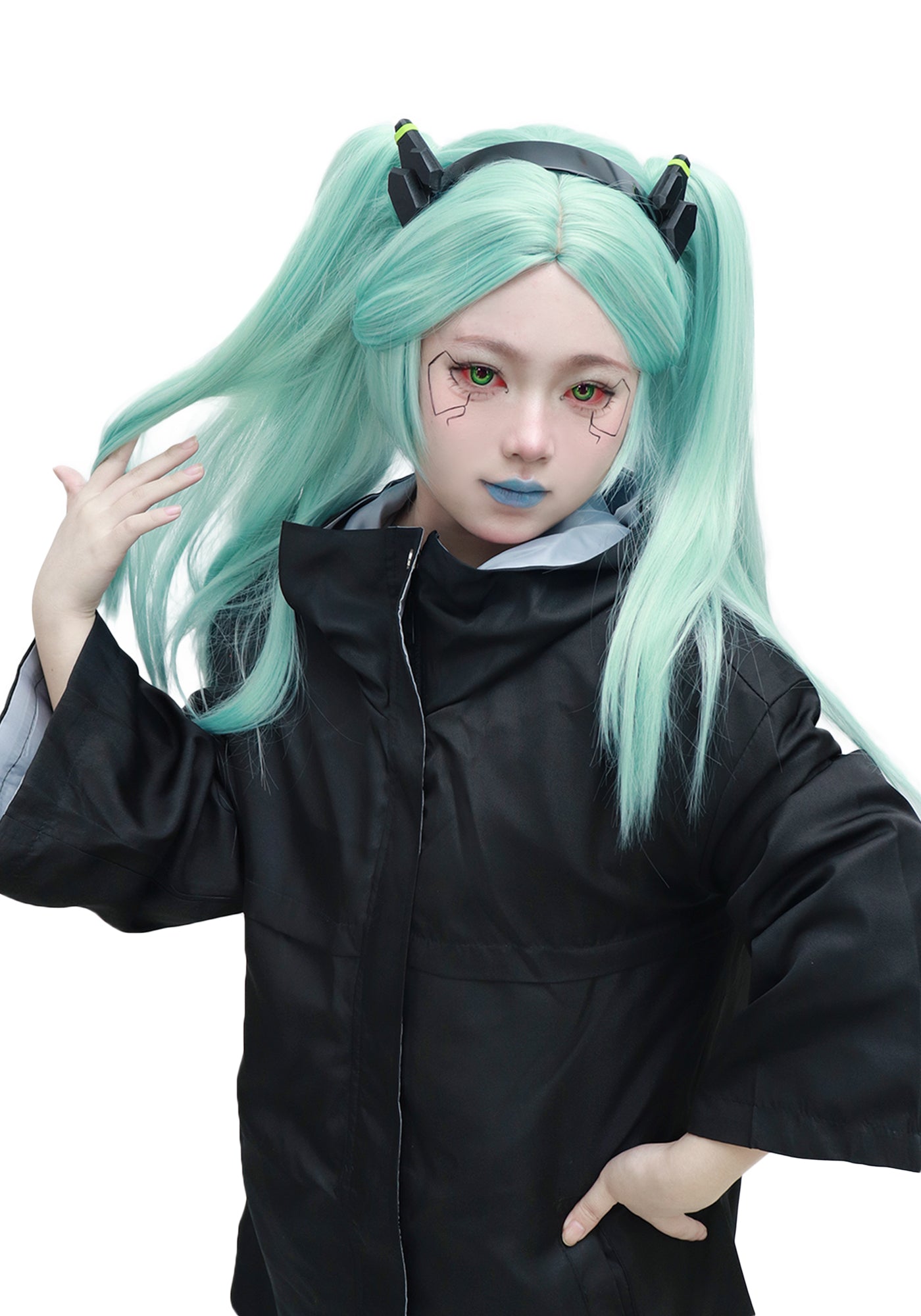 DAZCOS Rebecca Cosplay Wig for Anime Halloween Costume Green