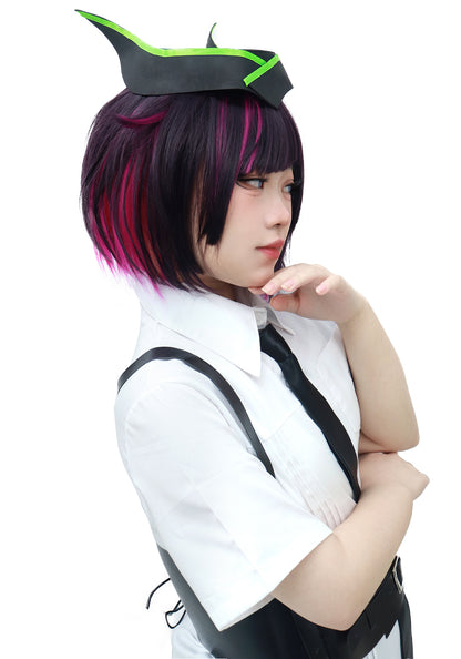 DAZCOS Lilia Vanrouge Cosplay Wig for Anime Halloween Costume (Black&amp;Pink)