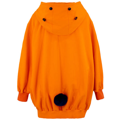 Orange Long Thigh Hoodie back