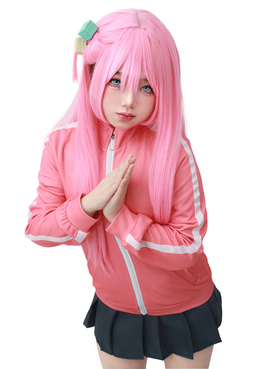 Gotou Hitori Long Straight Pink Cosplay Wig Pink