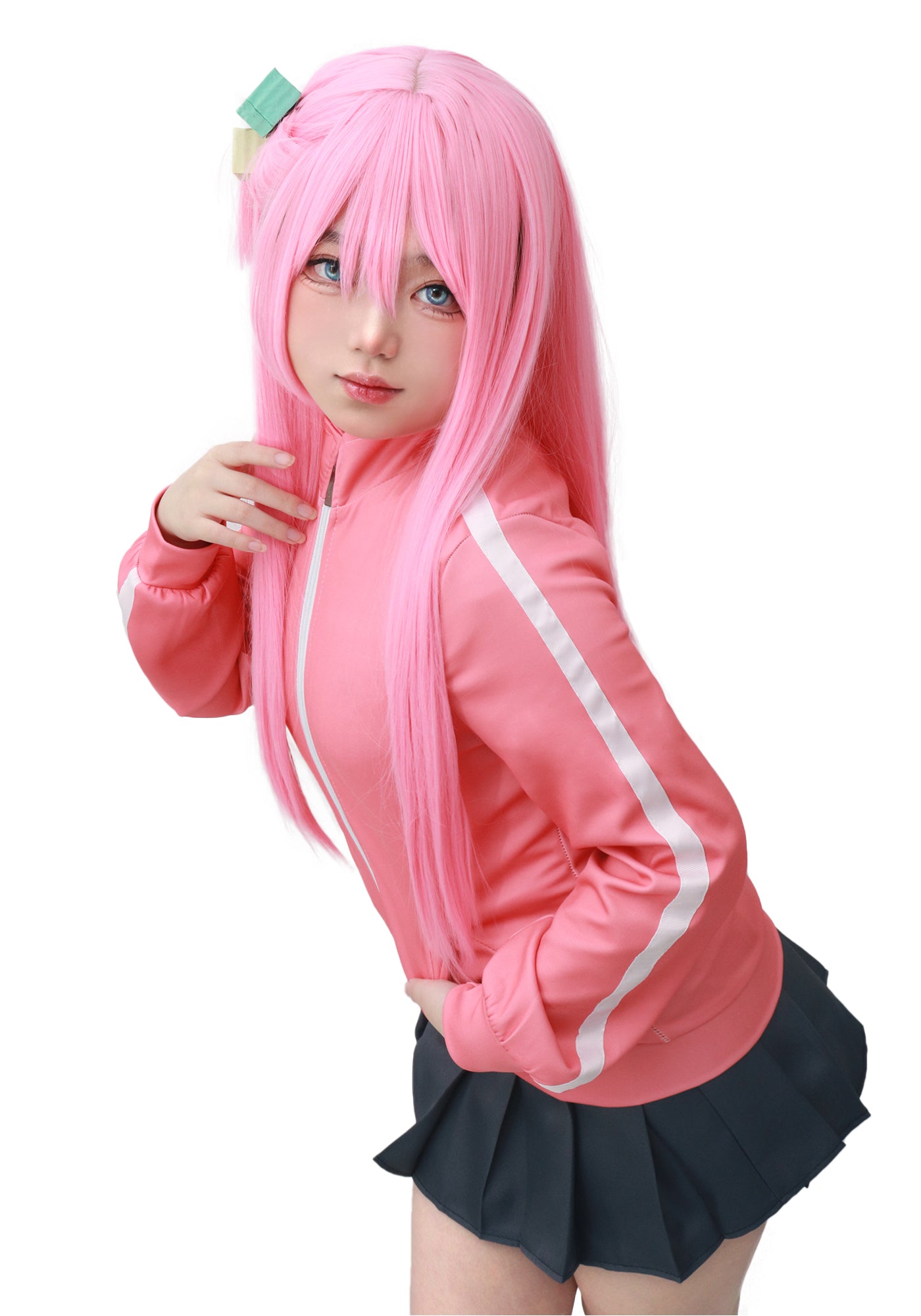 DAZCOS Gotou Hitori Long Straight Pink Cosplay Wig Pink
