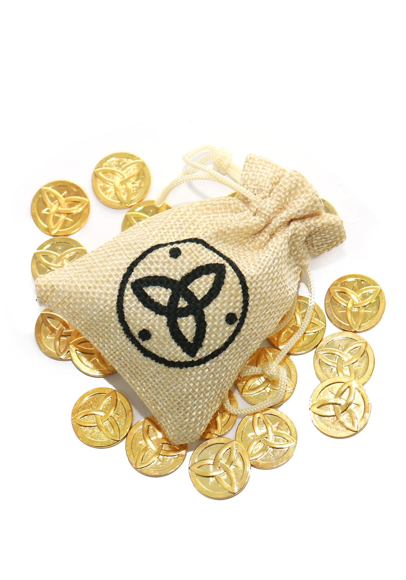 Mora Cosplay Drawstring Coin Pouch with 20 Coins