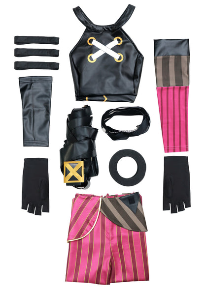 DAZCOS Costume de cosplay en poudre pour femme avec golves et ceinture pour Halloween
