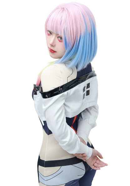 DAZCOS Lucy Cosplay Wig for Women Anime Halloween Costume (Pink-Blue)