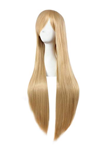 DAZCOS Femme 80cm Anime Cosplay Costume Halloween Longue Droite Perruque Blonde
