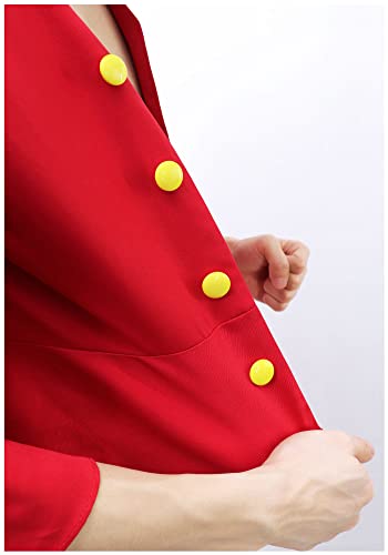 DAZCOS US サイズ ルフィ コスプレ ワノ国 アニメ コスチューム 衣装 紫の海賊サッシュ付き