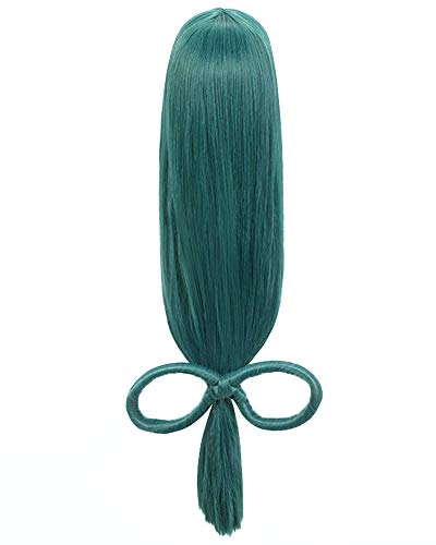 DAZCOS MHA Cosplay Froppy perruque Tsuyu Asui longs cheveux verts avec nœud détachable vert)
