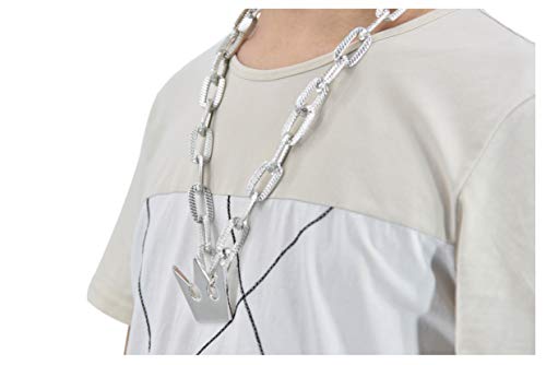 DAZCOS Sora Necklace with Thick Chain Crown Pendant for Halloween Cosplay Costume Silver