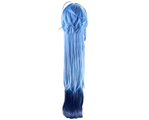 Perruque Ganyu Cosplay avec capuchon pour accessoire de costume (bleu) taille unique