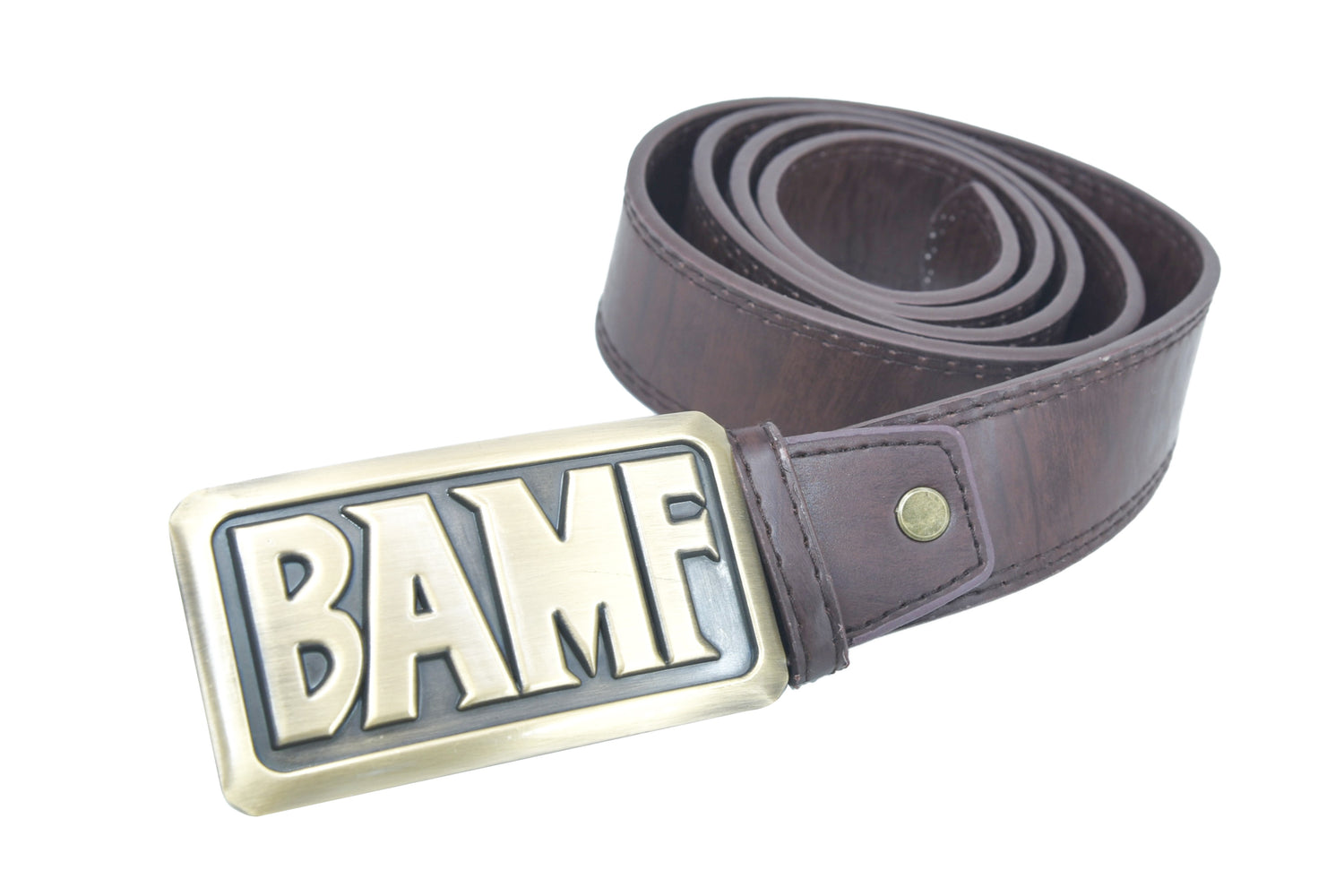 Adjustable Brown Cosplay Belt with Bronze Buckle