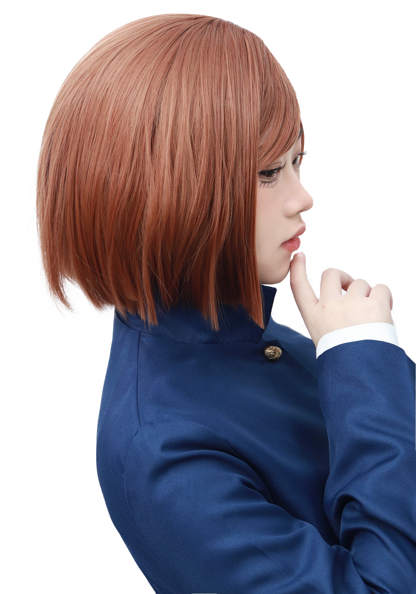 Kugisaki Nobara Cosplay Wig with Stickers for Anime Costume