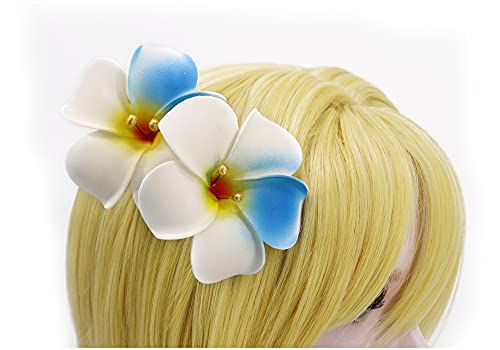 Lumine Cosplay Pince à Cheveux 2 Fleur et Plume pour Accessoire de Costume Blanc