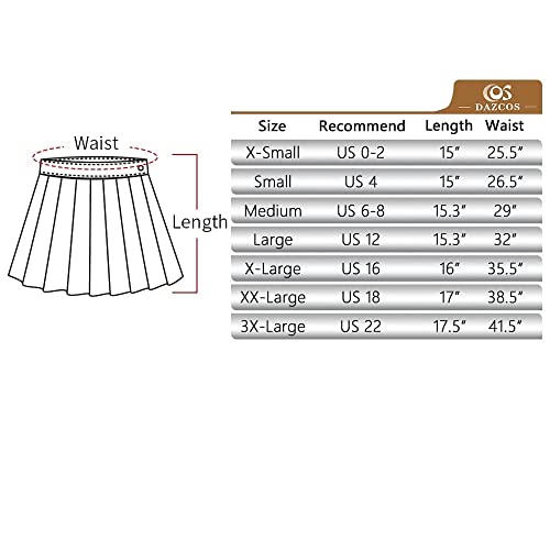 plaid skirt Size chart