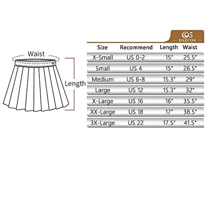 plaid skirt Size chart